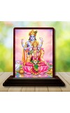 Car Desk/Table Top Lord Vishnu Lakshmi Wooden Photo Stand â€“ 3x4 Inches, Compact & Stylish Spiritual Display For Car, Home & Office (Pack Of 1) (F14563)