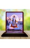 Car Desk/Table Top Lord Shiva Wooden Photo Stand â€“ 3x4 Inches, Compact & Stylish Spiritual Display For Car, Home & Office (Pack Of 1) (F14478)