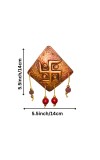 Handcrafted Terracotta Wall Hanging Ornament with Trishul, Om & Swastik Symbols | Decorative Spiritual Home décor for Entrance, Pooja Room & Living Room (Triangular)