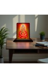 Car Desk/Table Top Lord Vishnu Lakshmi Wooden Photo Stand 3x4 Inches, Compact & Stylish Spiritual Display For Car, Home & Office (Pack Of 1) (F14562)