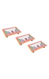 HiTechMart Makrana Marble Rectangular Puja Chowki with Hand-Painted Meenakari & Kundan Work – Decorative Bajot/Singhasan for Home Mandir, Vrat, Festivals, Pooja & Gifting Purpose (3, Rectangular)
