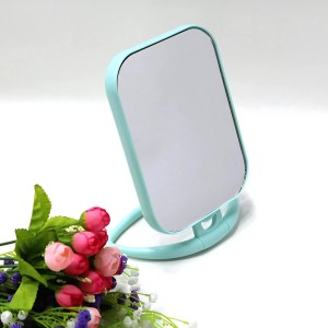 Hitech Sales Desk Student Bedroom,Foldable HD Dressing, Portable Princess Square Beauty Small Mirror Travel Mirror Suitable for Gifts Women (Light Blue Pack - 1) (Mint)