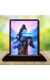 Car Desk/Table Top Lord Shiva Wooden Photo Stand â€“ 3x4 Inches, Compact & Stylish Spiritual Display For Car, Home & Office (Pack Of 1) (F14425)