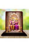 Car Desk/Table Top Lord Vishnu And Lakshmi Wooden Photo Stand â€“ 3x4 Inches, Compact & Stylish Spiritual Display For Car, Home & Office (Pack Of 1) (F14611)