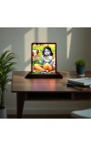 Car Desk/Table Top Lord Krishna Wooden Photo Stand 3x4 Inches, Compact & Stylish Spiritual Display For Car, Home & Office (Pack Of 1) (F14593)