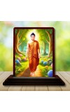 Car Desk/Table Top God Buddha Wooden Photo Stand â€“ 3x4 Inches, Compact & Stylish Spiritual Display For Car, Home & Office (Pack Of 1) (F14570)