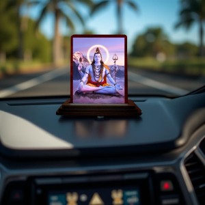 Car Desk/Table Top Lord Shiva Wooden Photo Stand 3x4 Inches, Compact & Stylish Spiritual Display For Car, Home & Office (Pack Of 1) (F14478) Car Desk/Table Top Lord Shiva Wooden Photo Stand 3x4 Inches, Compact & Stylish Spiritual Display For Car, Home & Office (Pack Of 1) (F14478)