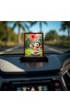 Car Desk/Table Top Lord Ganesha Wooden Photo Stand 3x4 Inches, Compact & Stylish Spiritual Display For Car, Home & Office (Pack Of 1) (F14394)