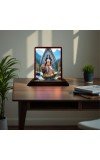 Car Desk/Table Top Goddess Durga Wooden Photo Stand 3x4 Inches, Compact & Stylish Spiritual Display For Car, Home & Office (Pack Of 1) (F14413)