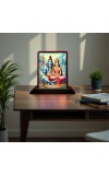 Car Desk/Table Top Lord Shiva And Parvathi Wooden Photo Stand 3x4 Inches, Compact & Stylish Spiritual Display For Car, Home & Office (Pack Of 1) (F14529)