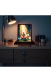 Car Desk/Table Top Lord Shiva Wooden Photo Stand 3x4 Inches, Compact & Stylish Spiritual Display For Car, Home & Office (Pack Of 1) (F14626)