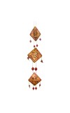 Handcrafted Terracotta Wall Hanging Ornament with Trishul, Om & Swastik Symbols | Decorative Spiritual Home décor for Entrance, Pooja Room & Living Room (Triangular)