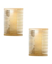 Natural Wooden Hair Comb | Dual Wide & Fine Tooth Wood Comb for Men & Women | Anti-Static, Smooth Detangling Comb for Daily Hair Care (Combo of 2)