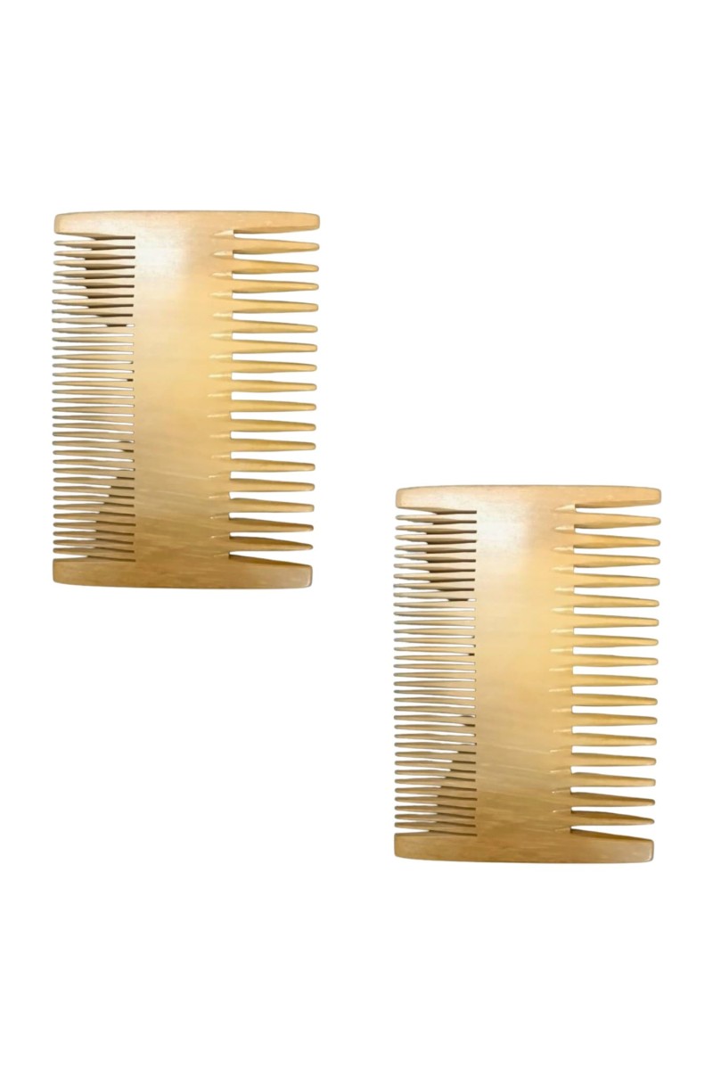 Natural Wooden Hair Comb | Dual Wide & Fine Tooth Wood Comb for Men & Women | Anti-Static, Smooth Detangling Comb for Daily Hair Care (Combo of 2)