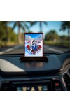 Car Desk/Table Top Goddess Durga Matha Wooden Photo Stand 3x4 Inches, Compact & Stylish Spiritual Display For Car, Home & Office (Pack Of 1) (F14418)