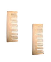 Premium Natural Wooden Hair Comb – Wide Tooth Detangling Comb – Anti-Static & Frizz Control – Gentle Scalp Massage for All Hair Types (Set of 2)