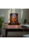 Car Desk/Table Top Lord Krishna Wooden Photo Stand 3x4 Inches, Compact & Stylish Spiritual Display For Car, Home & Office (Pack Of 1) (F14387)