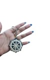 Wooden Wheel Key Chain | Sun Temple Chakra Design Key Ring | Odisha Handicraft Religious Souvenir Gift (wooden wheel keychain)