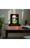 Car Desk/Table Top Lord Buddha Wooden Photo Stand 3x4 Inches, Compact & Stylish Spiritual Display For Car, Home & Office (Pack Of 1) (F14410)