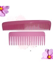 Hi Tech Sales Green Dressing Hair Comb & Wide Tooth Shampoo Comb for Men & Women | Pack of 2 (Pink)
