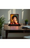 Car Desk/Table Top Lord Murugan Wooden Photo Stand 3x4 Inches, Compact & Stylish Spiritual Display For Car, Home & Office (Pack Of 1) (F14508)