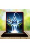 Car Desk/Table Top Lord Shiva Wooden Photo Stand â€“ 3x4 Inches, Compact & Stylish Spiritual Display For Car, Home & Office (Pack Of 1) (F14627)