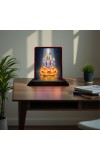 Car Desk/Table Top Lord Vishnu Wooden Photo Stand 3x4 Inches, Compact & Stylish Spiritual Display For Car, Home & Office (Pack Of 1) (F14613)