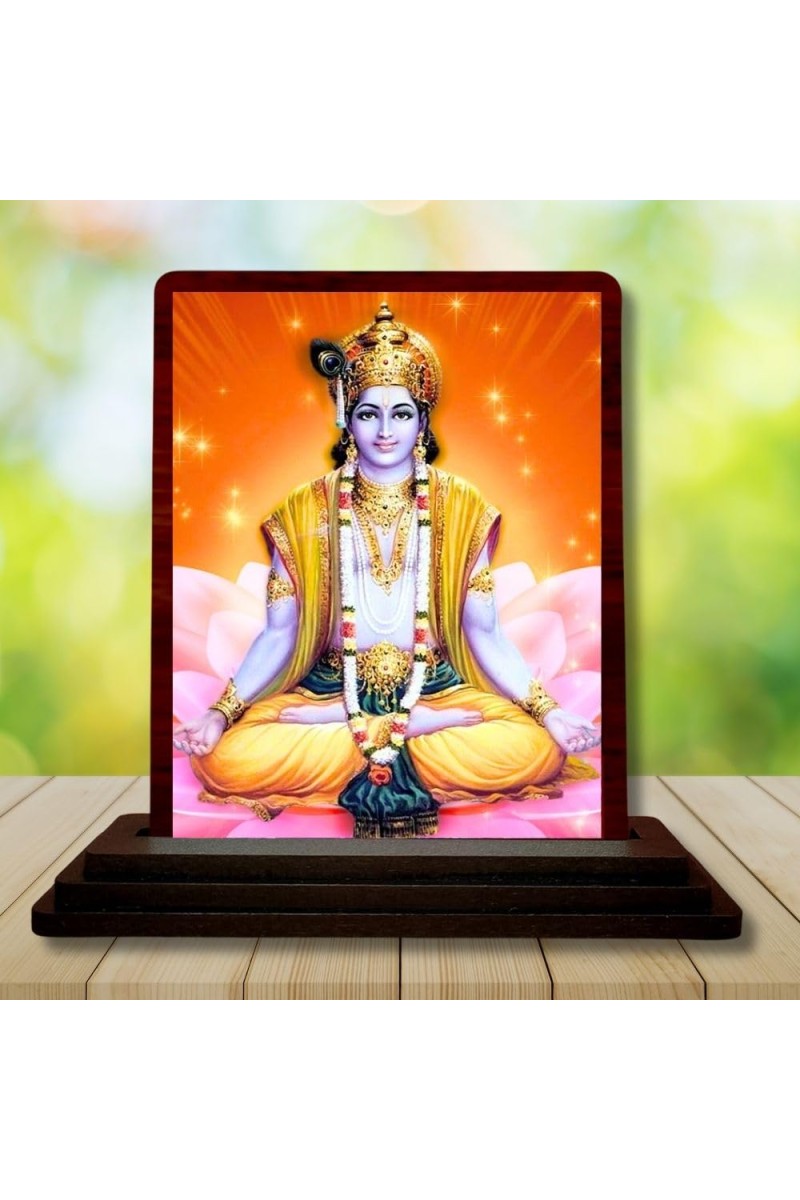 Car Desk/Table Top Lord Rama Wooden Photo Stand â€“ 3x4 Inches, Compact & Stylish Spiritual Display For Car, Home & Office (Pack Of 1) (F14444)