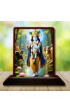 Car Desk/Table Top Lord Krishna Wooden Photo Stand â€“ 3x4 Inches, Compact & Stylish Spiritual Display For Car, Home & Office (Pack Of 1) (F14409)