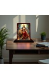 Car Desk/Table Top Goddess Durga Wooden Photo Stand 3x4 Inches, Compact & Stylish Spiritual Display For Car, Home & Office (Pack Of 1) (F14427)
