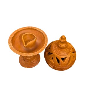 Clay Terracotta Diya for Puja & Diwali | Handmade Earthen Oil Lamp for Home Temple, Festival & Spiritual Décor (23inch/7.5cm) Clay Terracotta Diya for Puja & Diwali | Handmade Earthen Oil Lamp for Home Temple, Festival & Spiritual Décor (23inch/7.5cm)