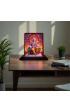 Car Desk/Table Top Lord Vishnu Wooden Photo Stand 3x4 Inches, Compact & Stylish Spiritual Display For Car, Home & Office (Pack Of 1) (F14406)