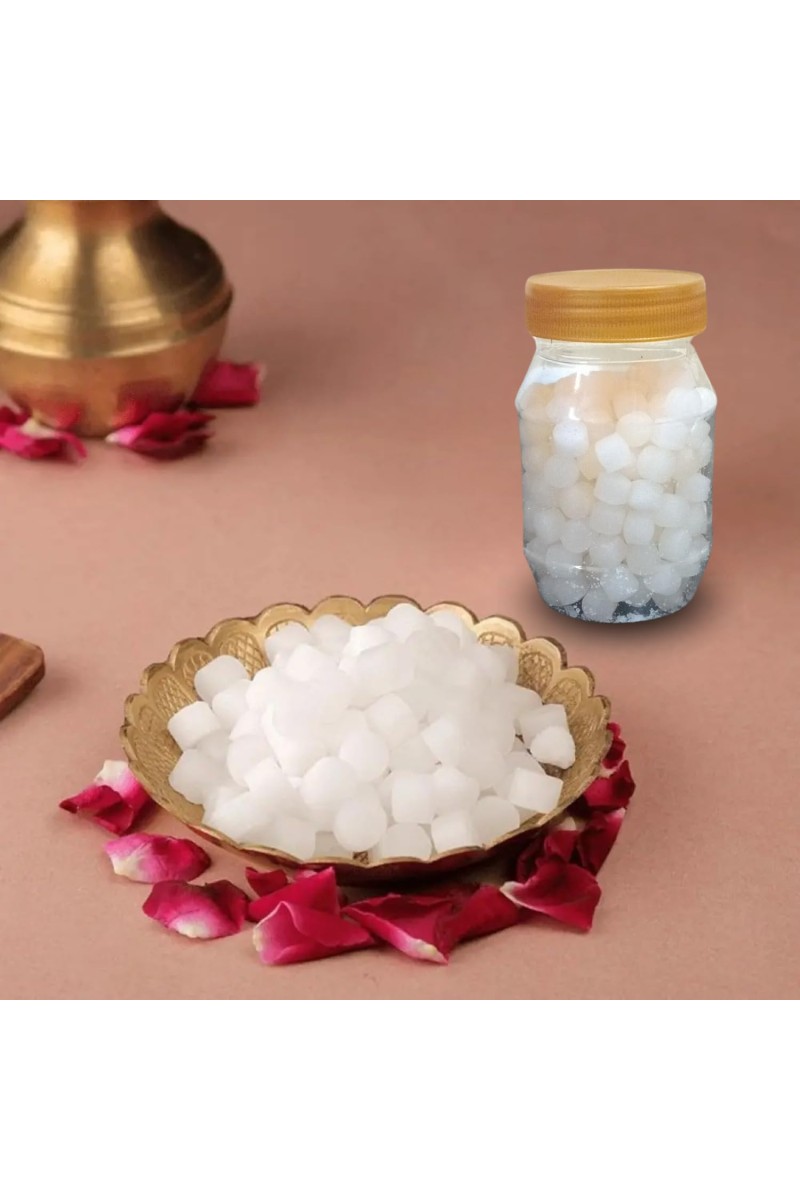 HiTechMart Pure Camphor Tablets for Puja and Aromatherapy – Natural and Long-Lasting Fragrance (50, Grams)