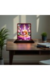 Car Desk/Table Top Lord Buddha Wooden Photo Stand 3x4 Inches, Compact & Stylish Spiritual Display For Car, Home & Office (Pack Of 1) (F14415)