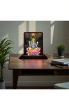 Car Desk/Table Top Lord Vishnu Wooden Photo Stand 3x4 Inches, Compact & Stylish Spiritual Display For Car, Home & Office (Pack Of 1) (F14405)