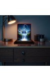 Car Desk/Table Top Lord Shiva Wooden Photo Stand 3x4 Inches, Compact & Stylish Spiritual Display For Car, Home & Office (Pack Of 1) (F14627)
