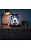 Car Desk/Table Top Lord Shiva Wooden Photo Stand 3x4 Inches, Compact & Stylish Spiritual Display For Car, Home & Office (Pack Of 1) (F14623)