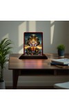 Car Desk/Table Top Lord Vishnu Wooden Photo Stand 3x4 Inches, Compact & Stylish Spiritual Display For Car, Home & Office (Pack Of 1) (F14422)