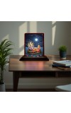 Car Desk/Table Top Lord Vishnu Wooden Photo Stand 3x4 Inches, Compact & Stylish Spiritual Display For Car, Home & Office (Pack Of 1) (F14594)