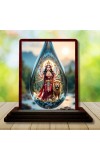 Car Desk/Table Top Goddess Durga Wooden Photo Stand â€“ 3x4 Inches, Compact & Stylish Spiritual Display For Car, Home & Office (Pack Of 1) (F14426)