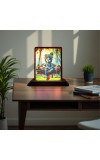 Car Desk/Table Top Lord Krishna Wooden Photo Stand 3x4 Inches, Compact & Stylish Spiritual Display For Car, Home & Office (Pack Of 1) (F14506)