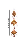 Handcrafted Terracotta Wall Hanging Ornament with Trishul, Om & Swastik Symbols | Decorative Spiritual Home décor for Entrance, Pooja Room & Living Room (Triangular)