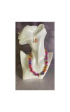 HiTechMart Handmade Colorful Stone Beaded Necklace & Earring Set – Bohemian Chunky Jewelry for Women & Girls – Vibrant Fashion Accessories