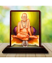 Car Desk/Table Top Swami Samarth Wooden Photo Stand â€“ 3x4 Inches, Compact & Stylish Spiritual Display For Car, Home & Office (Pack Of 1) (F14493)
