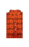 Men’s Cotton Om Swastik Orange Kurta – Traditional Indian Spiritual Shirt for Puja, Meditation, – Short Sleeve Ethnic Hindu Wear – Printed Kurta for Festival & Daily Use