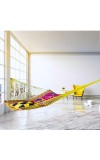 Durable Yellow Rope Net with Hammock Swing Hanging Net Mesh Sleeping Bed | Strong Nylon Outdoor, Sports, Garden or Decorative Use | Heavy Duty Multipurpose Rope Mesh (Yellow)
