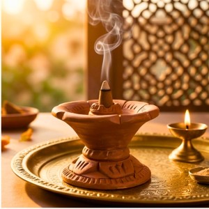 Handmade Terracotta Dhoop Dani for Puja | Clay Incense Burner for Dhoop | Traditional Mitti Dhoop Stand for Home Temple & Mandir