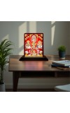 Car Desk/Table Top Goddess Lakshmi Ganesha Kubera Wooden Photo Stand 3x4 Inches, Compact & Stylish Spiritual Display For Car, Home & Office (Pack Of 1) (F14566)