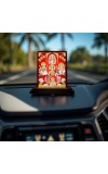 Car Desk/Table Top Goddess Lakshmi Ganesha Kubera Wooden Photo Stand 3x4 Inches, Compact & Stylish Spiritual Display For Car, Home & Office (Pack Of 1) (F14566)