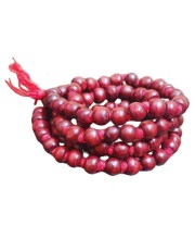 HiTechMart Handcrafted Sandalwood Mala Rosary Chandan Jaapmala with Tassel Wooden Japa Maala for Meditation Pooja Chanting Wearing Jewelry Prayer Beads Red Mala